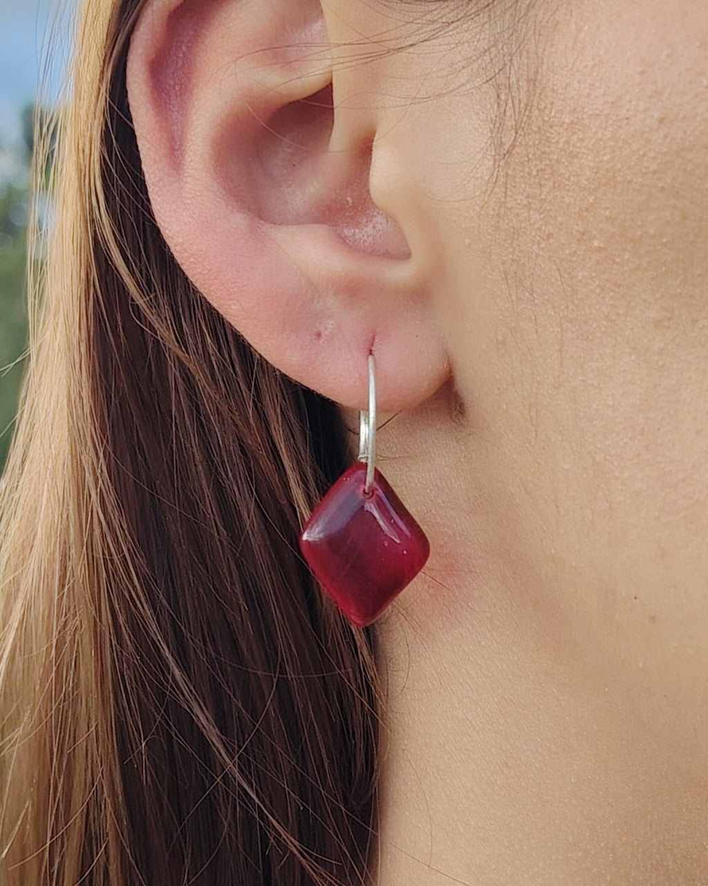 Aretes Destello Rubí