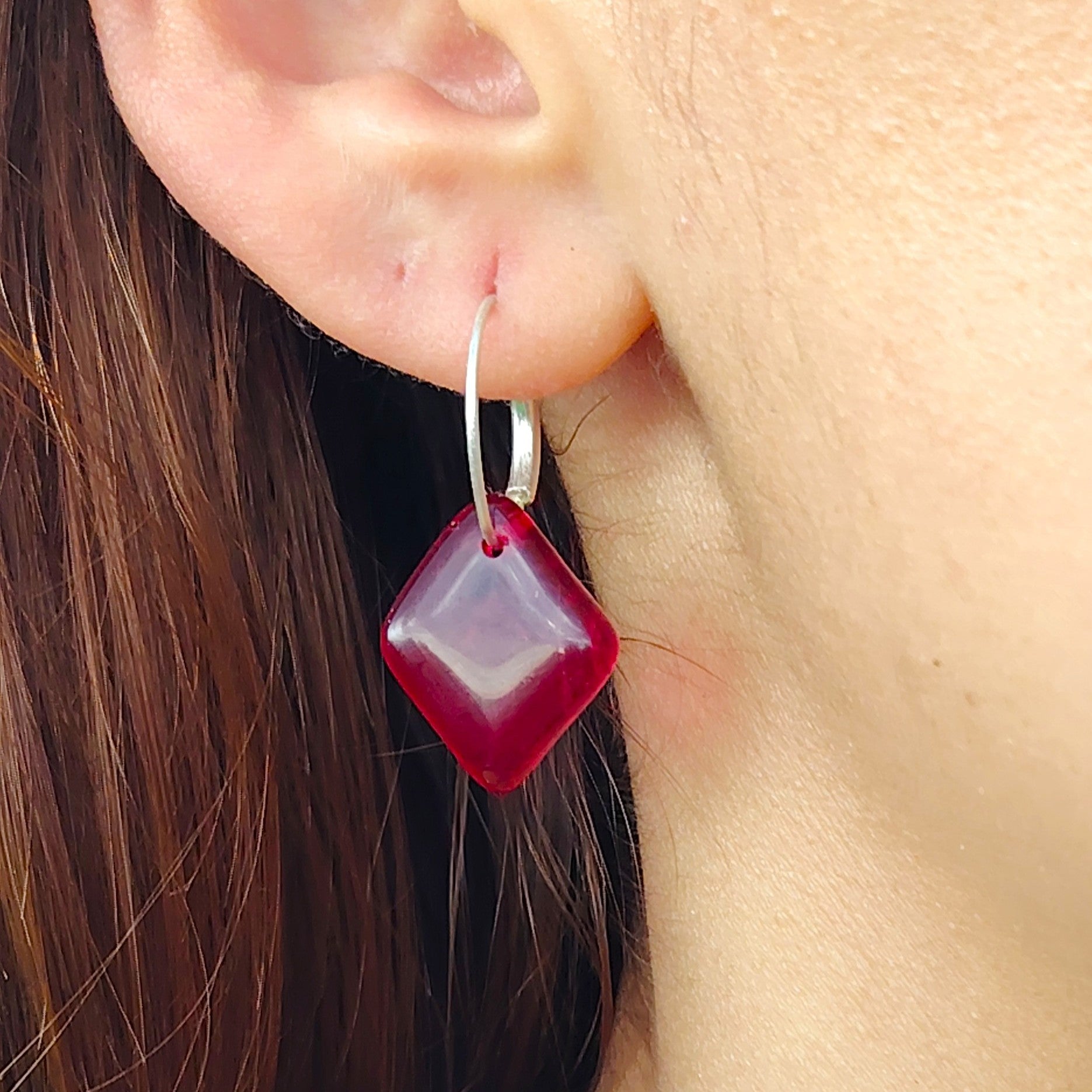 Aretes Destello Rubí