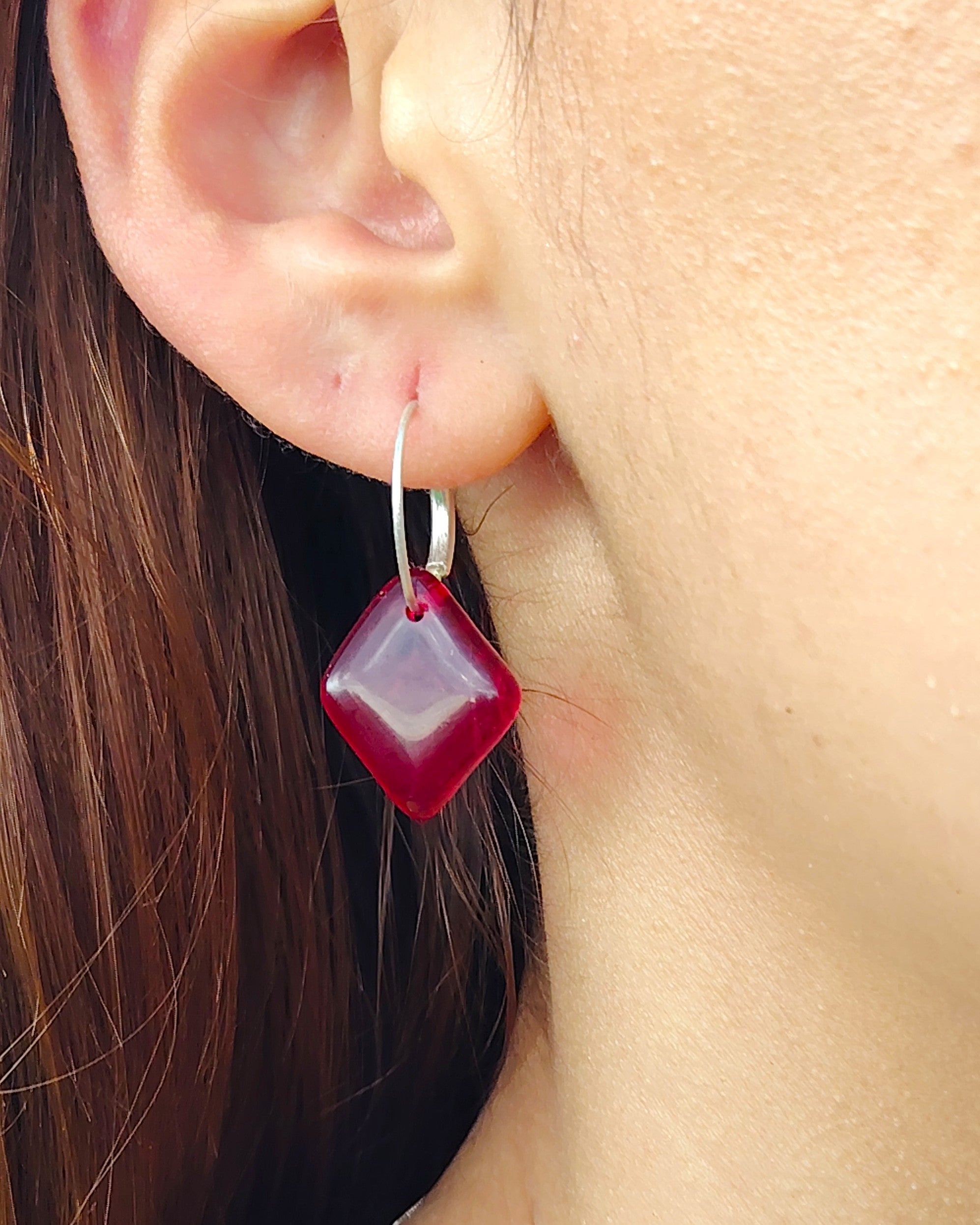 Aretes Destello Rubí