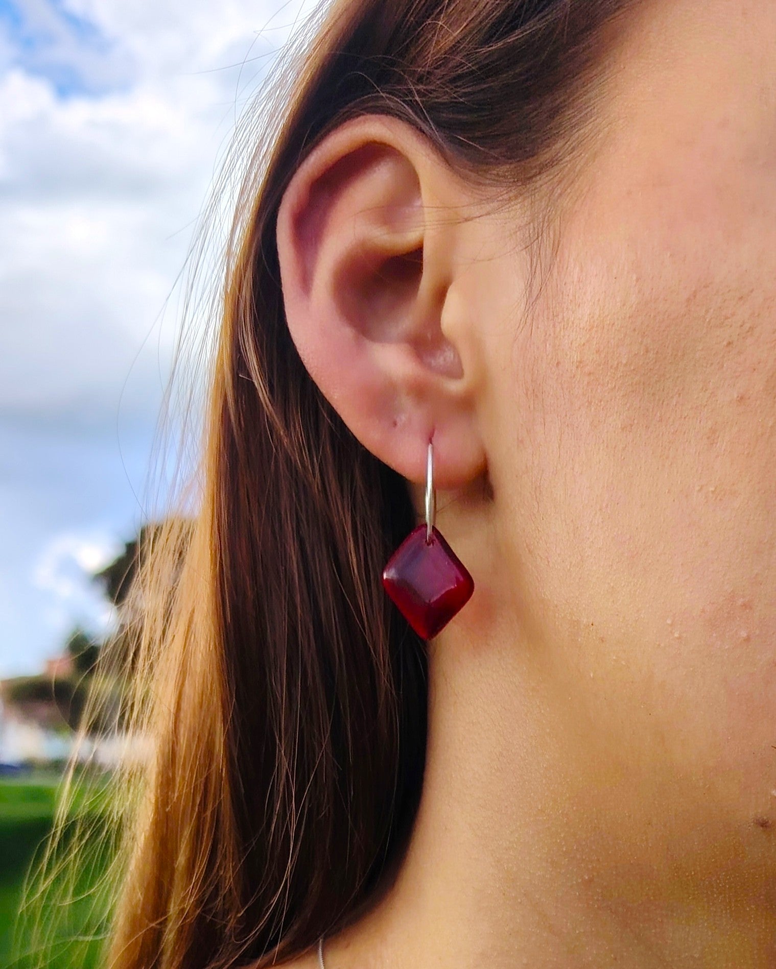 Aretes Destello Rubí