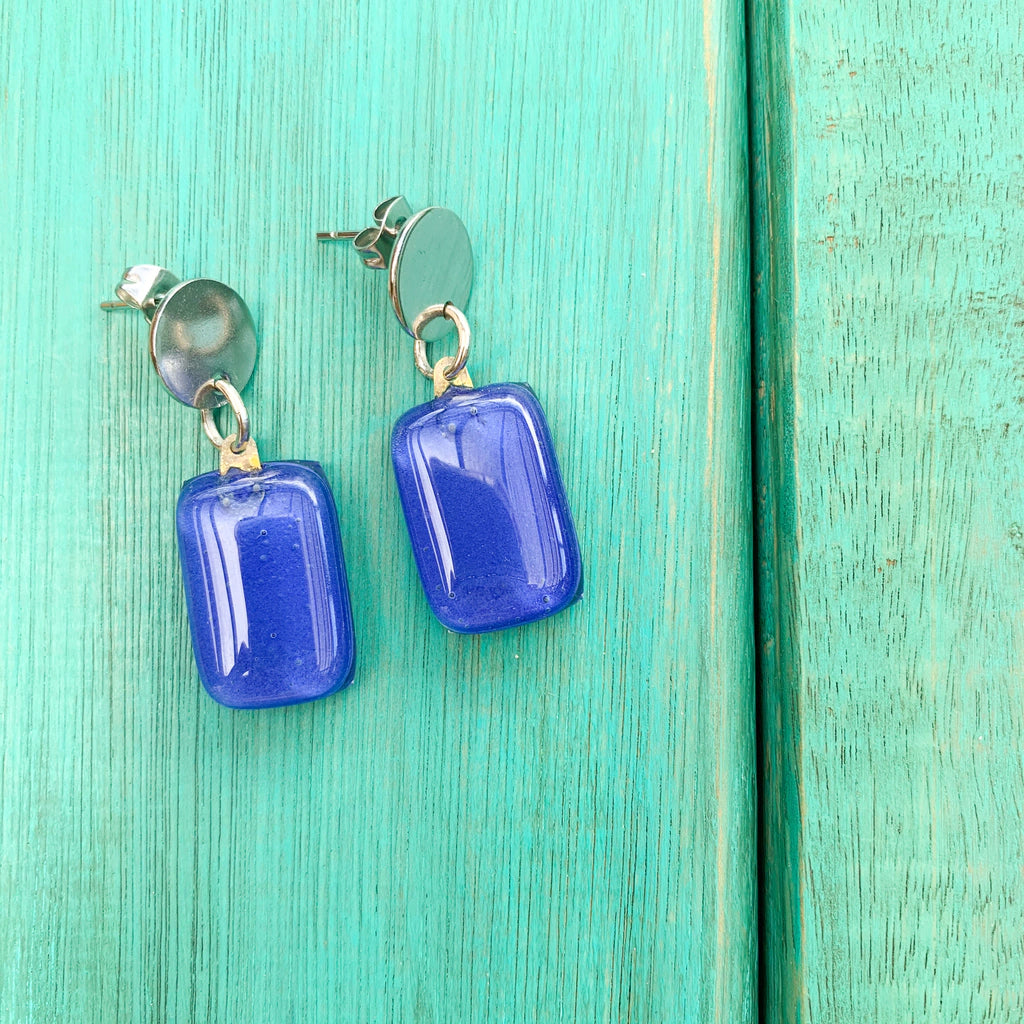 Aretes de Plata Blue Queen